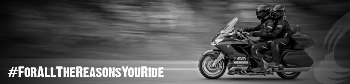 #forallthereasonsyouride - Two motorcyclists riding on one bike.